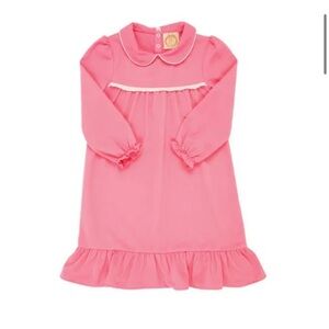 EUC TBBC GOLDIE LOCKS GOWN - HAMPTONS HOT PINK WITH WORTH AVENUE WHITE EYELET